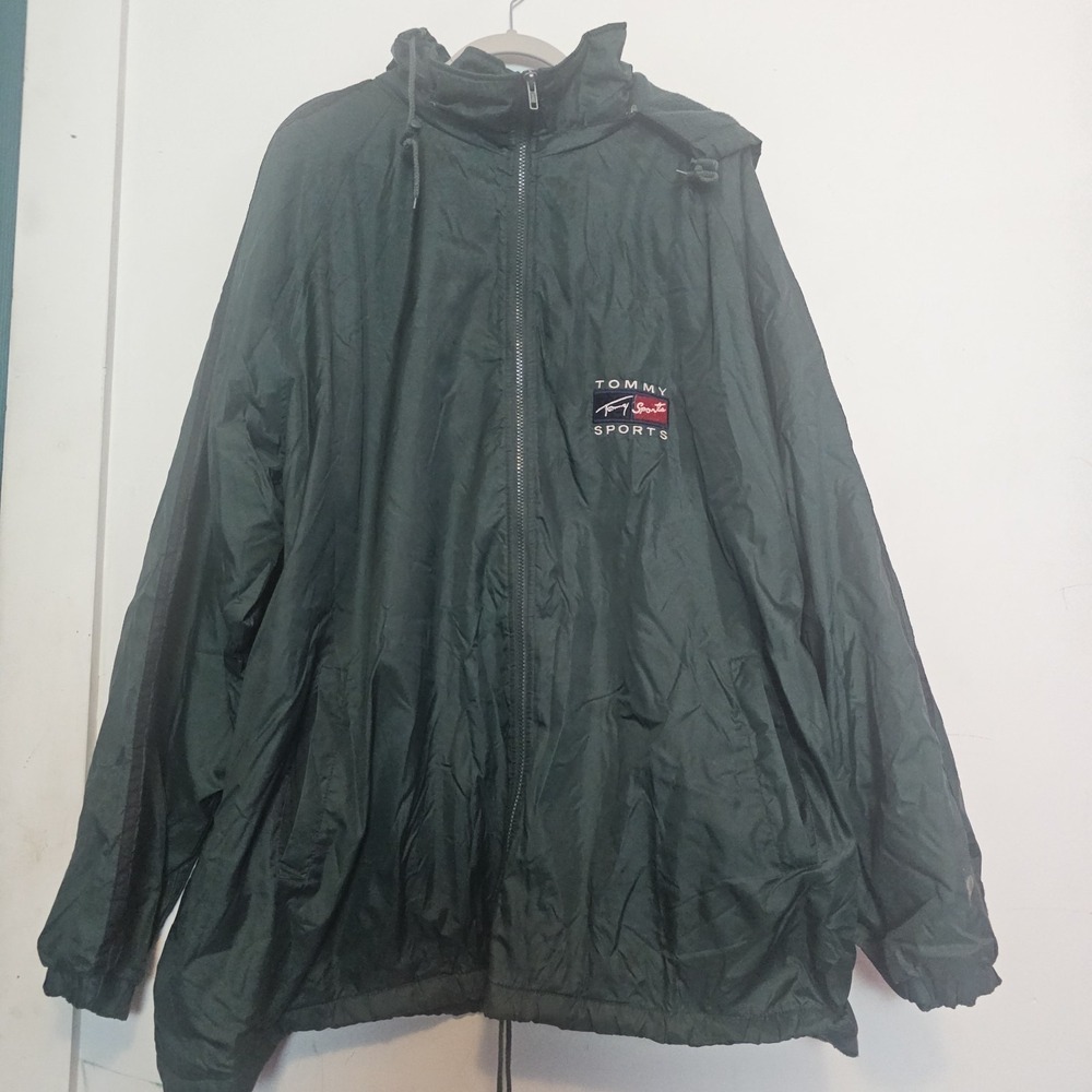 Vintage Tommy Hilfiger Sport Sailing Jacket Fleece Lined Mens 3XL Green Yachting